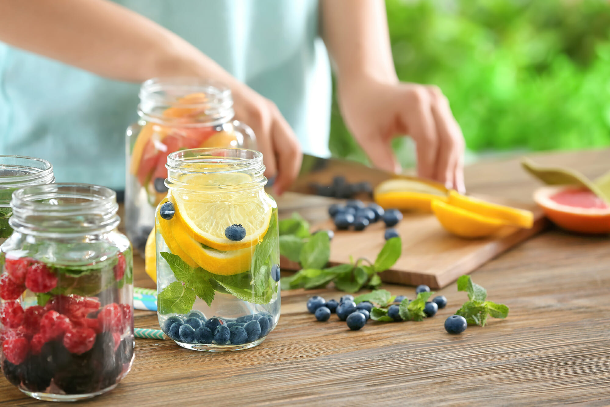 berry and lemon infused water