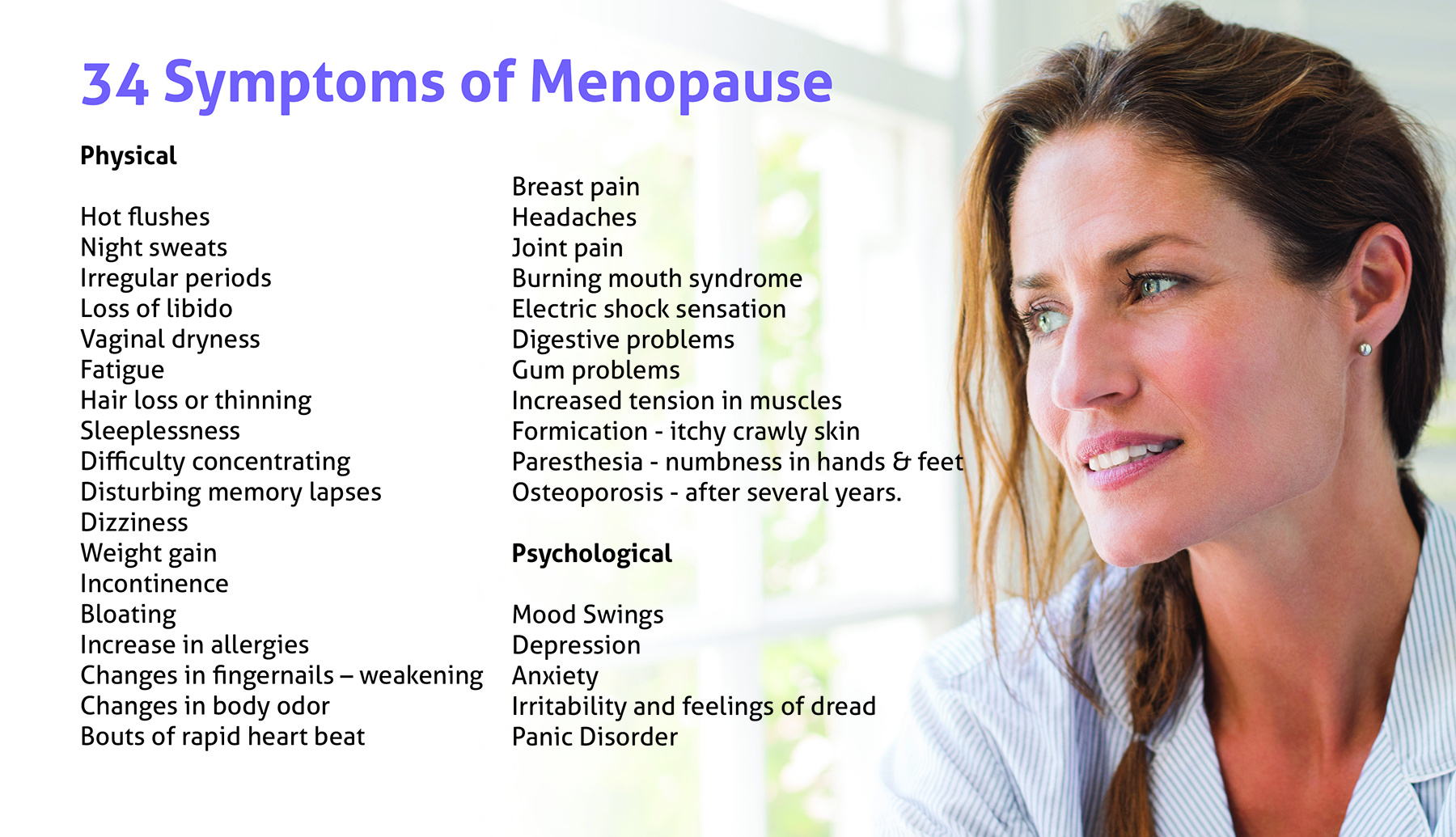 34 Symptoms of Menopause