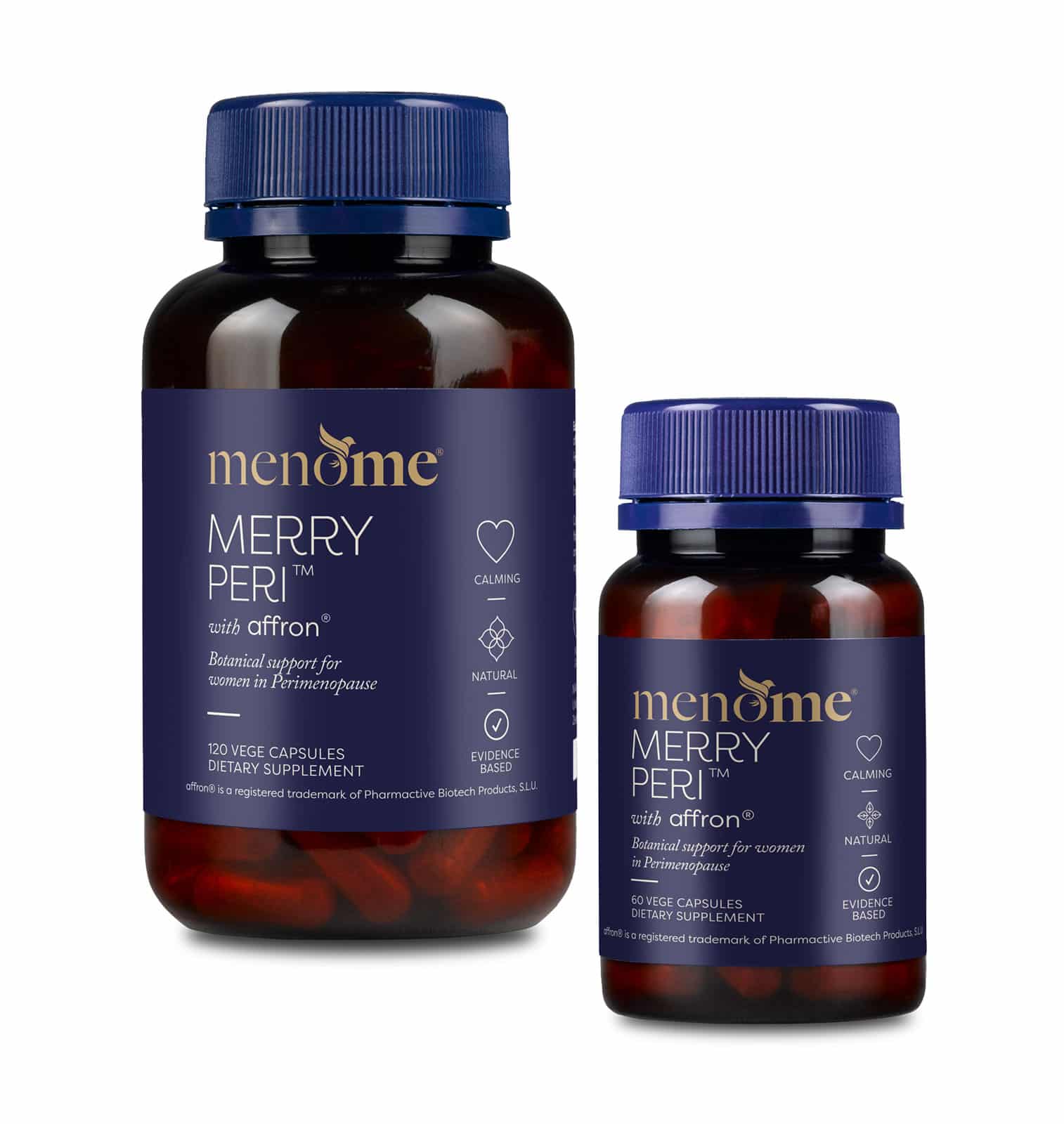 Merry Peri® with affron® - menopause supplement, NZ made by MenoMe®